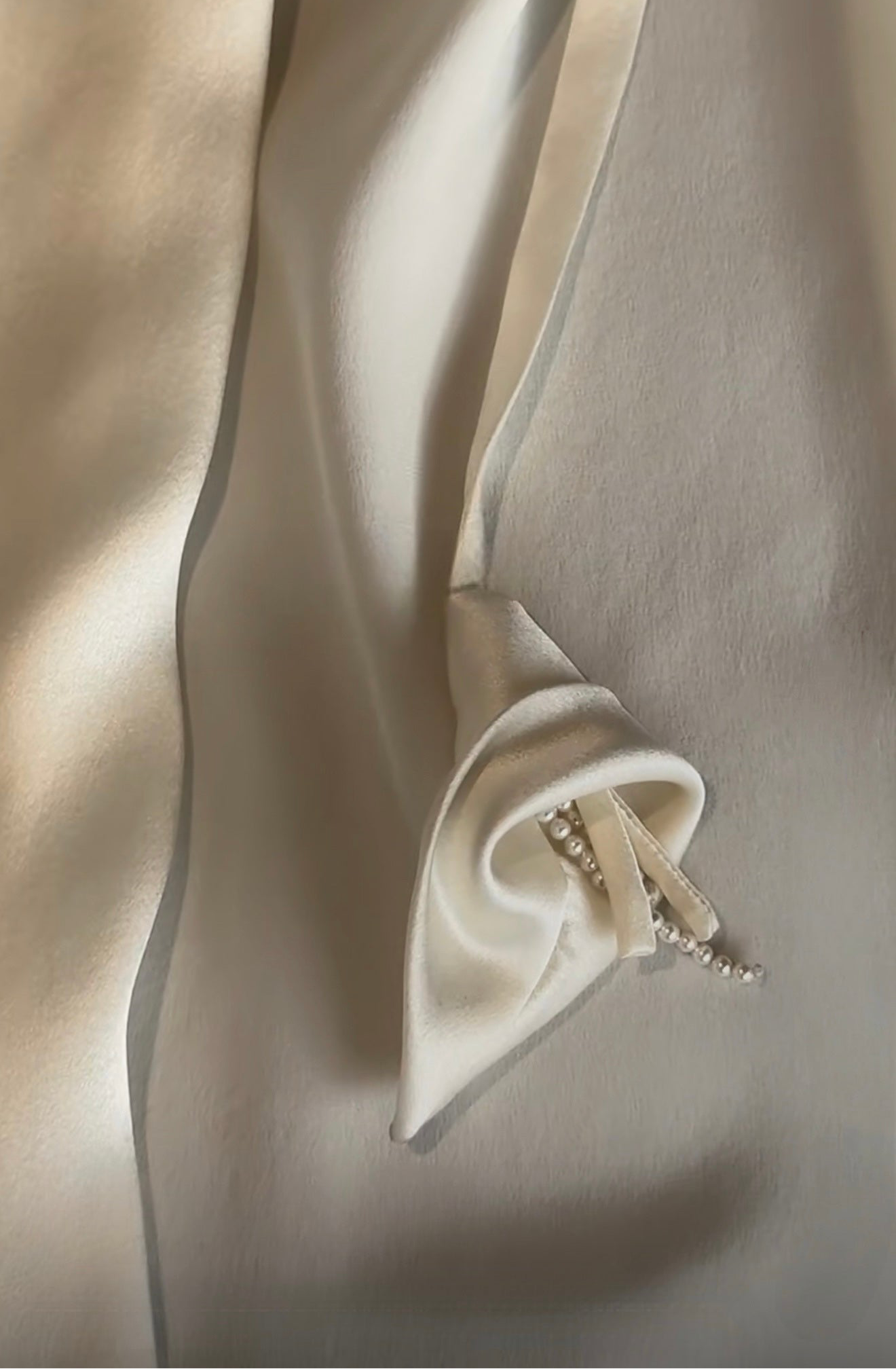 Hollow Lace Silk Robe