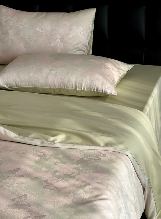 Summer Tencel Cotton Sateen Jacquard Duvet Cover Set